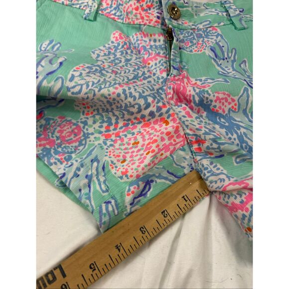 Lilly Pulitzer size 8 green seashells shorts Callahan coral - Picture 10 of 10